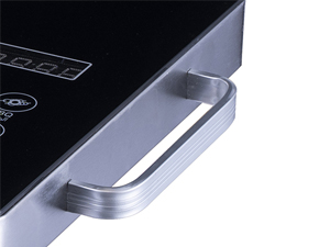 Close-up of the cooktop's side handle